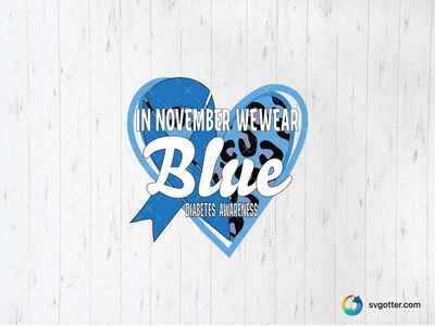 Diabetes Awareness Blue Ribbon, Best for activists, best on t-shirt, best to be applied with heat transfer vinyl