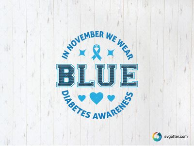 Diabetes Awareness Blue Ribbon, Best for health awareness supporters, best on t-shirt, best to be applied with screen printing