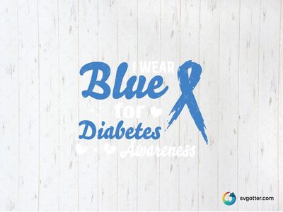 Diabetes Awareness Blue Ribbon, Best for health advocates, best on t-shirt, best to be applied with heat transfer vinyl