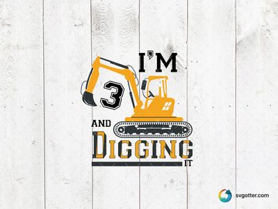 Digging Birthday Celebration, Best for child, best on t-shirt, best to be applied with heat transfer vinyl