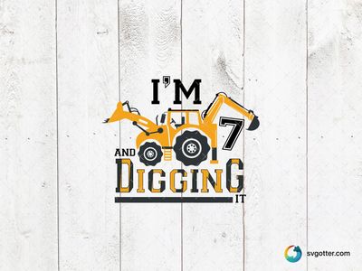 Digging Birthday Design, Best for child, best on t-shirt, best to be applied with heat transfer vinyl
