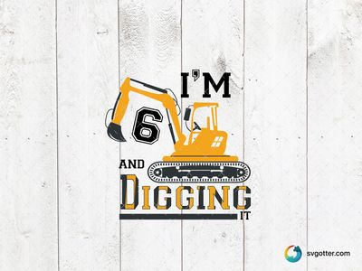 Digging Birthday Excavator, Best for child, best on t-shirt, best to be applied with heat transfer vinyl