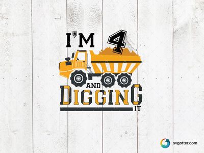 Digging Birthday Theme, Best for child, best on t-shirt, best to be applied with heat transfer vinyl
