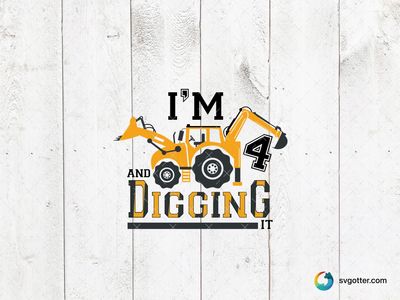 Digging Birthday Theme, Best for child, best on t-shirt, best to be applied with heat transfer vinyl