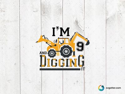 Digging Birthday Theme, Best for child, best on t-shirt, best to be applied with heat transfer vinyl