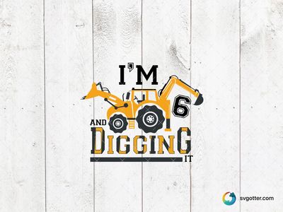 Digging Birthday Theme, Best for children, best on t-shirt, best to be applied with heat transfer vinyl