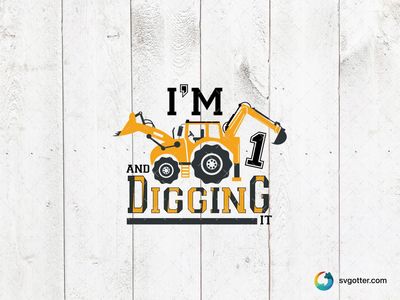 Digging Birthday Theme, Best for children, best on t-shirt, best to be applied with heat transfer vinyl