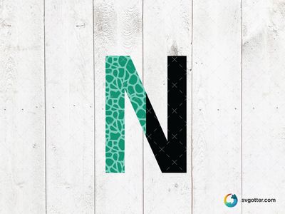 Dinosaur Pattern Letter N, Best for children, best on wall art, best to be applied with print and cut