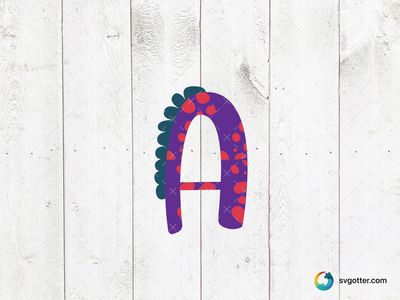 Dinosaur Themed Letter A, Best for children, best on t-shirt, best to be applied with sublimation