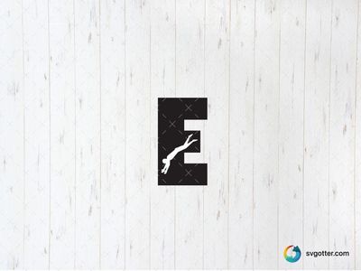 Diver in Letter E, Best for swimmers, best on t-shirt, best to be applied with screen printing