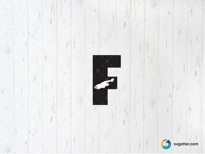 Diver in Letter F, Best for athletes, best on t-shirt, best to be applied with screen printing