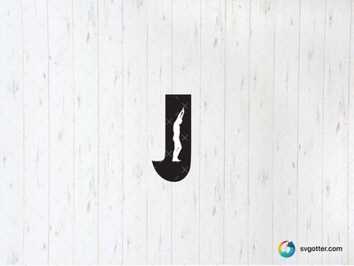 Diver in Letter J, Best for athletes, best on t-shirt, best to be applied with screen printing