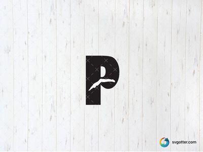 Diver in Letter P, Best for athletes, best on t-shirt, best to be applied with screen printing