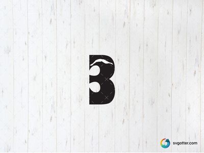 Diving Silhouette in Letter B, Best for athletes, best on t-shirt, best to be applied with screen printing