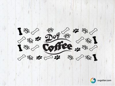 Dog Coffee Glass Wrap, Best for pet lovers, best on glass, best to be applied with adhesive vinyl