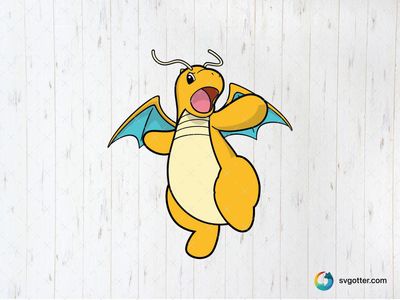 Dragonite Pokemon Character, Best for Pokemon fans, best on t-shirt, best to be applied with screen printing