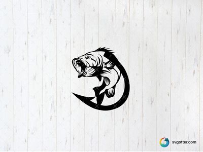 Dynamic Fish and Hook Design, Best for fisherman, best on t-shirt, best to be applied with screen printing