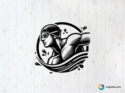 Dynamic Swimmer Illustration, Best for athletes, best on t-shirt, best to be applied with screen printing