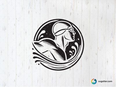 Dynamic Swimmer Illustration, Best for athletes, best on t-shirt, best to be applied with screen printing