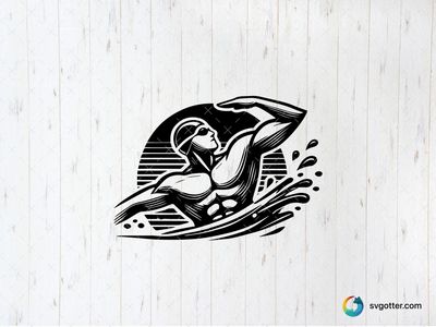 Dynamic Swimmer Illustration, Best for athletes, best on t-shirt, best to be applied with screen printing