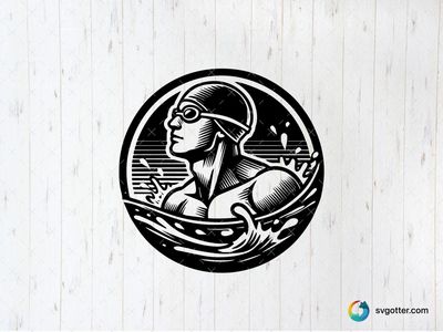Dynamic Swimmer Illustration, Best for athletes, best on t-shirt, best to be applied with screen printing