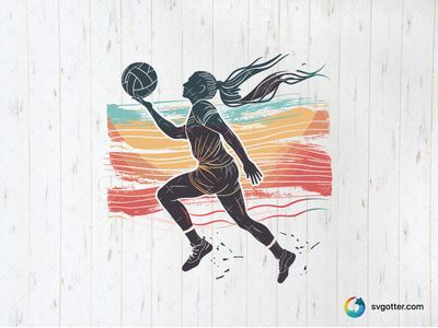 Dynamic Volleyball Player, Best for sports fans, best on t-shirt, best to be applied with screen printing