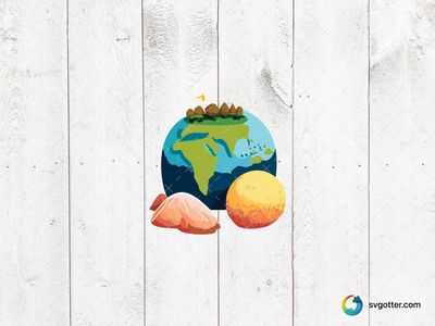 Earth and Planets Illustration, Best for space enthusiasts, best on wall art, best to be applied with print and cut