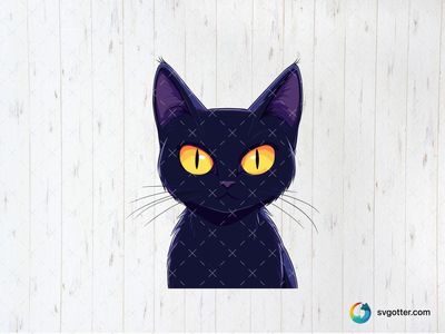 Eerie Black Cat, Best for cat lovers, best on wall art, best to be applied with sublimation