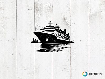 Elegant Cruise Ship Illustration, Best for traveler, best on wall art, best to be applied with print and cut