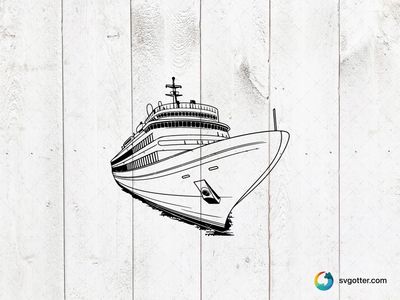 Elegant Cruise Ship Illustration, Best for traveler, best on wall art, best to be applied with print and cut