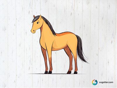 Elegant Horse Illustration, Best for horse lovers, best on wall art, best to be applied with print and cut