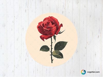 Elegant Red Rose, Best for flower enthusiasts, best on wall art, best to be applied with sublimation