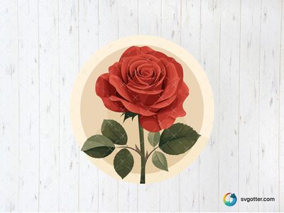 Elegant Red Rose, Best for flower lovers, best on wall art, best to be applied with print and cut