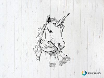 Elegant Unicorn Illustration, Best for fantasy enthusiasts, best on wall art, best to be applied with print and cut