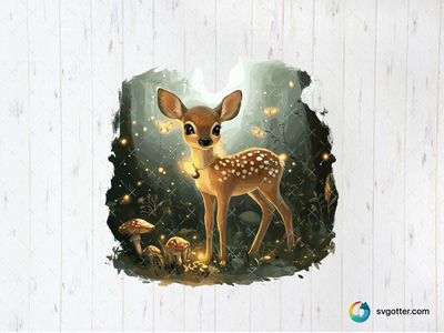 Enchanted Forest Fawn, Best for nature lovers, best on wall art, best to be applied with print and cut