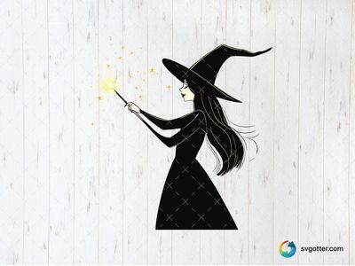 Enchanting Witch Silhouette, Best for halloween enthusiasts, best on t-shirt, best to be applied with sublimation