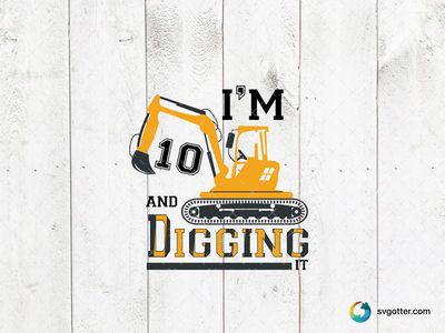 Excavator Digging Birthday Design, Best for child, best on t-shirt, best to be applied with heat transfer vinyl