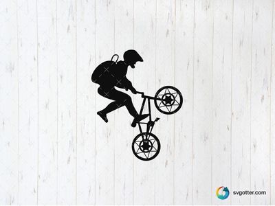 Extreme Biking Silhouette, Best for athletes, best on t-shirt, best to be applied with heat transfer vinyl