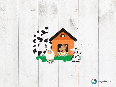 Farmyard Fun with Number Six, Best for children, best on baby onesies, best to be applied with sublimation