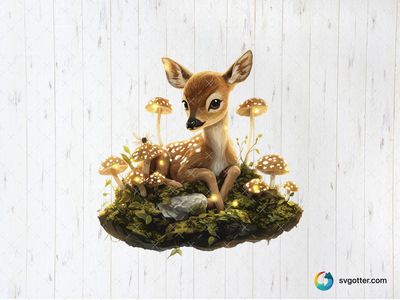 Fawn in Enchanted Forest, Best for nature lovers, best on wall art, best to be applied with print and cut