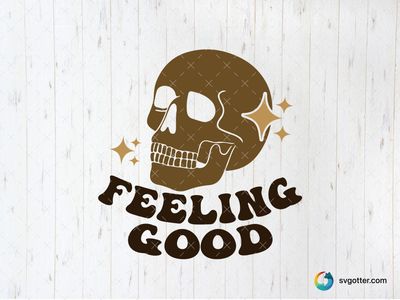 Feeling Good Skull Design, Best for artists, best on t-shirt, best to be applied with screen printing