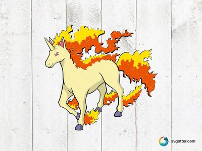 Fiery Pokemon Unicorn, Best for Pokemon fans, best on t-shirt, best to be applied with sublimation