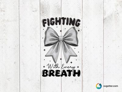 Fighting Breath Awareness Ribbon, Best for activists, best on t-shirt, best to be applied with heat transfer vinyl