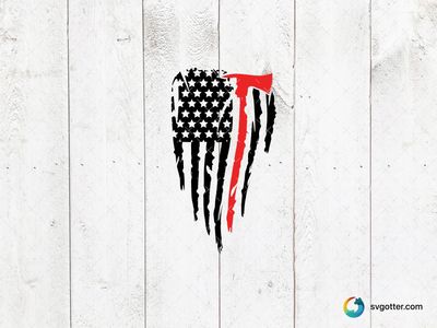 Firefighter Axe and Flag, Best for firefighter, best on t-shirt, best to be applied with heat transfer vinyl