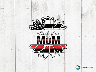 Firefighter Mom Sunflower, Best for mom, best on t-shirt, best to be applied with heat transfer vinyl