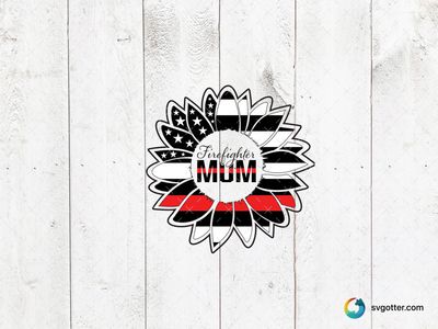 Firefighter Mom Sunflower, Best for mom, best on t-shirt, best to be applied with heat transfer vinyl