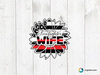Firefighter Sunflower Design, Best for firefighters, best on t-shirt, best to be applied with heat transfer vinyl