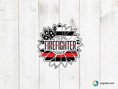 Firefighter Sunflower, Best for firefighter supporters, best on t-shirts, best to be applied with heat transfer vinyl