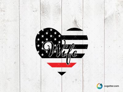 Firefighter Wife Heart, Best for wife, best on t-shirt, best to be applied with heat transfer vinyl