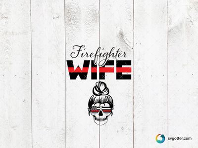 Firefighter Wife Skull Design, Best for wife, best on t-shirt, best to be applied with heat transfer vinyl
